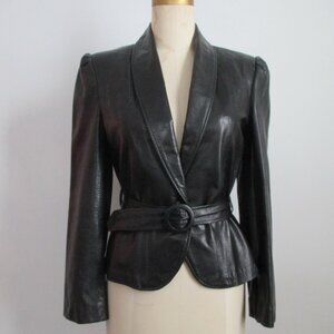 Black Leather Jacket 1970`s - 80`s Made in Canada